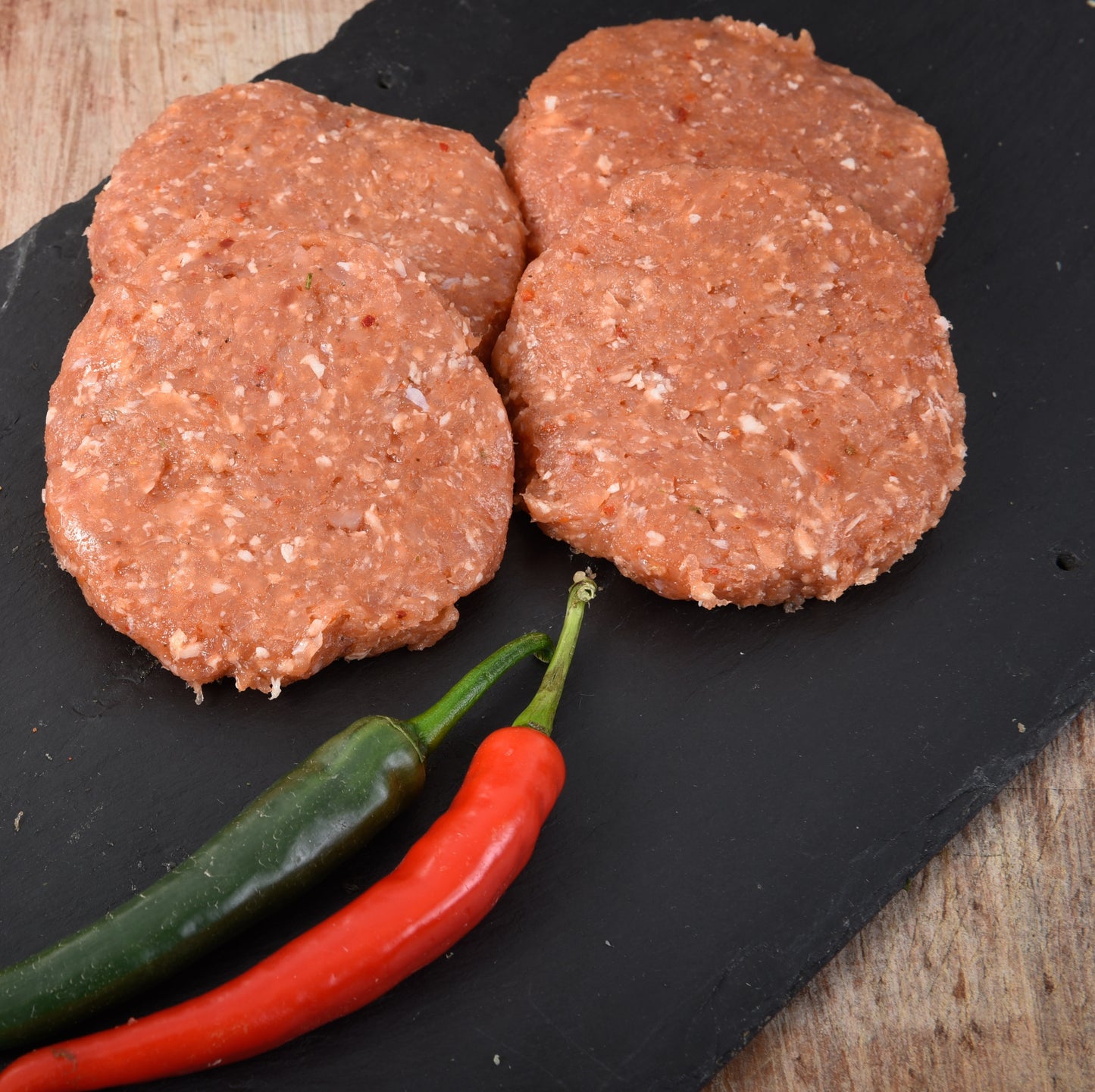 Smoked Bacon & Chilli Turkey Burgers (4)